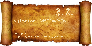 Nyisztor Kálmán névjegykártya