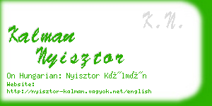 kalman nyisztor business card